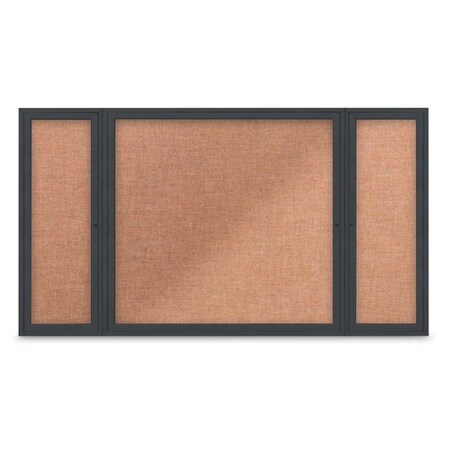 United Visual Products Indoor Enclosed Combo Board, 48"x36", Gold Frame/Grey & Pearl UVCB4836G-GREY-PEARL